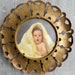 Round Picture Frame, brass butterfly motif