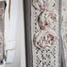dslr camera strap cover - slate grey - pink floral rosettes - lace strap cover- Ready to ship