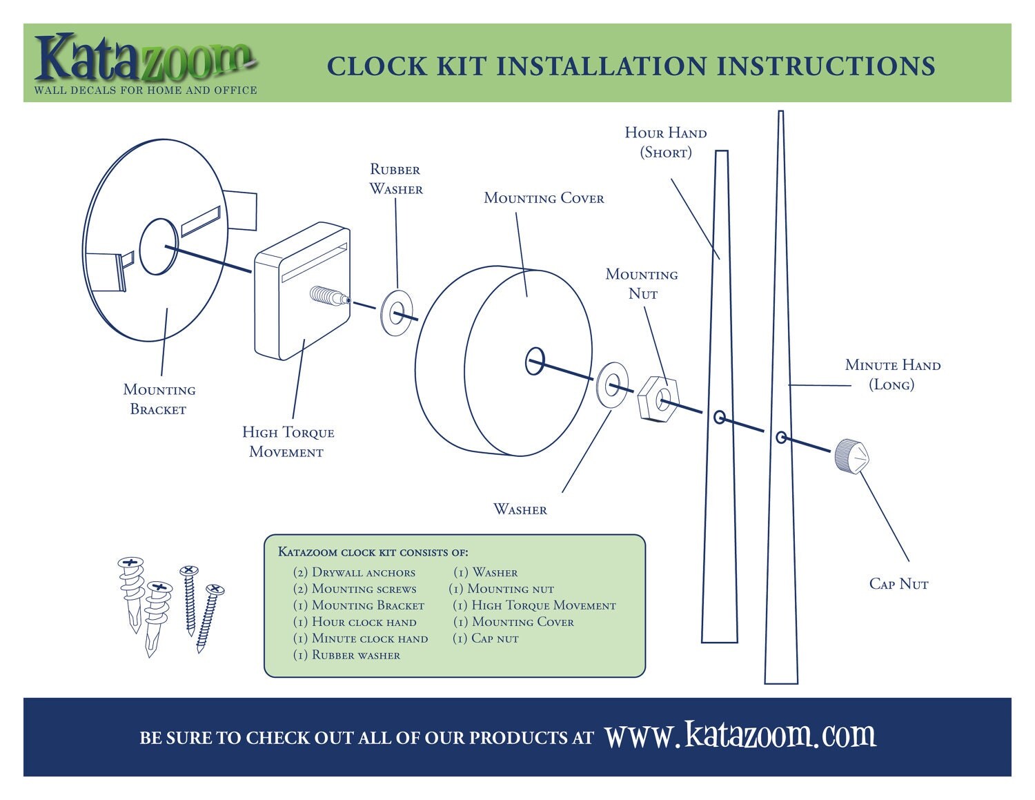 Make Your Own Clock Kit with 3 Diameter Case