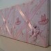 Ballet themed French Memo board, ribbon memory board, free hairclips,ballet pink, white, 8 x 16 inches