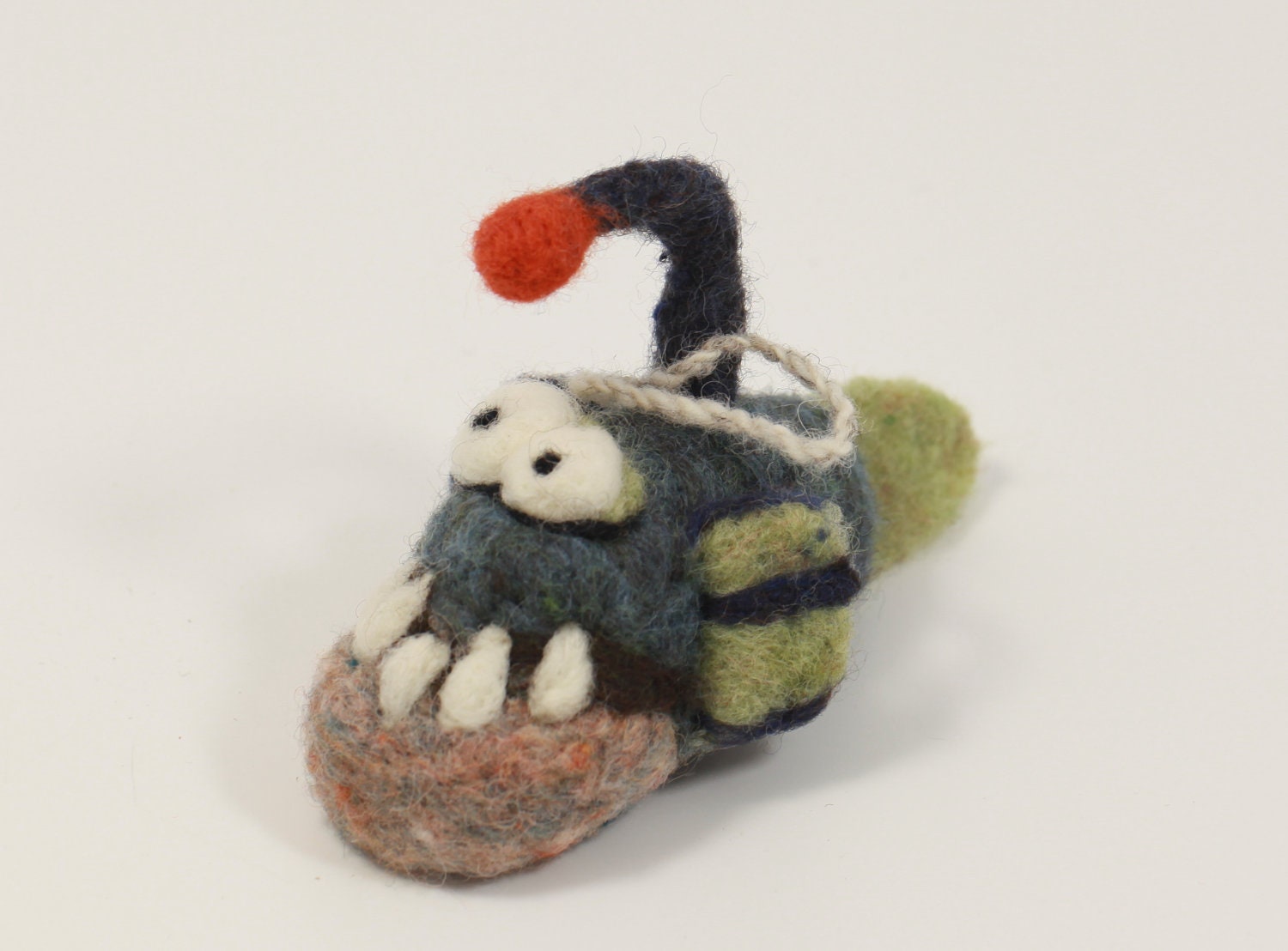 woolbuddy needle felt Angler Fish Kit by woolbuddy on Etsy