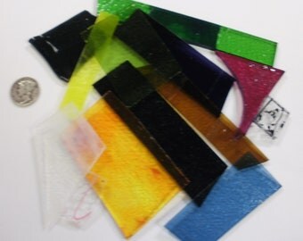 1/4 lb 90 COE Fusible Transparent Color Mix Glass Scrap Assortment