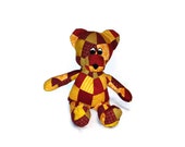 49ers or USC Team colors  - Patchwork Bear Stuffed Animal - Awesome Gift for Fan - Ready to Ship