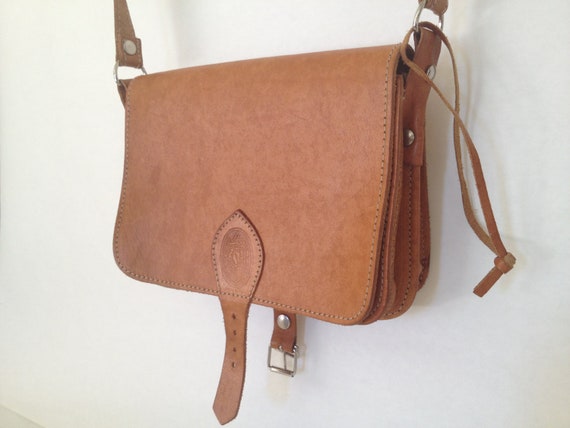 Unisa Natural Leather Saddle Bag with Long Strap