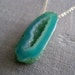 Teal Green Druzy pendant necklace, Teal blue green, 14k gold filled chain necklace, summer fun