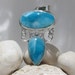 Larimar AAA pendant, Bohemian Queen - fantastic deep electric blue Larimar matched gems - W
