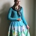 Moomin Skirt - Light green Blue Cotton skirt handmade in Moominland