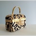 60s box bag / mod Flower Power chenille treasure box purse ... made in Italy
