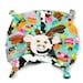 Cow Security Blanket, Baby Blanket, Black and White Minky Cow with Sweet Treats, Soft Baby Toys