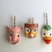 vintage mid century paper mache masks collection
