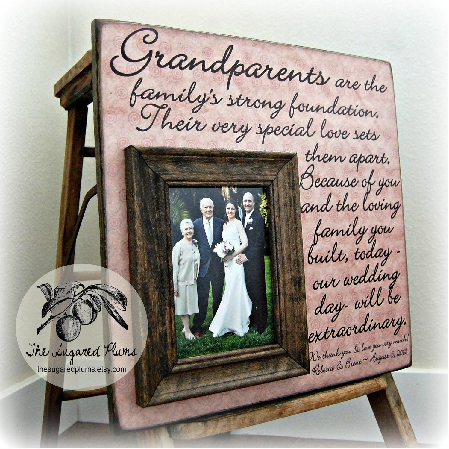 Personalized Grandparents Picture Frame Nana by thesugaredplums