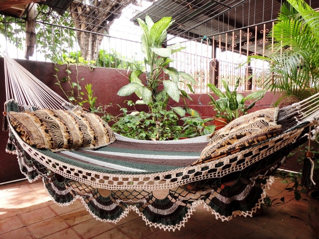 Dark Colors Jumbo Size Hammock handwoven Natural by hamanica
