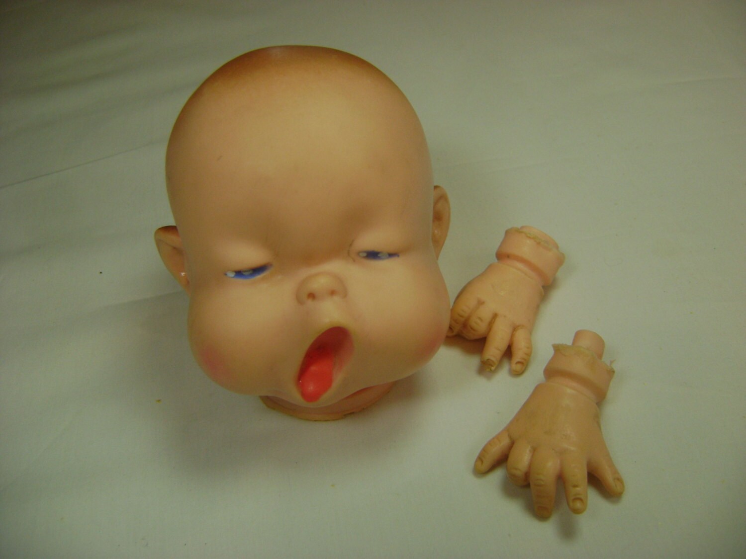 Vintage Doll Head and Hands Ellanee Yawny