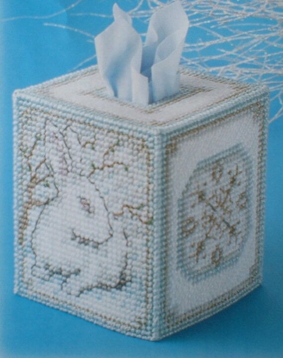 WINTER RABBIT Tissue Box Cover Plastic Canvas PATTERN