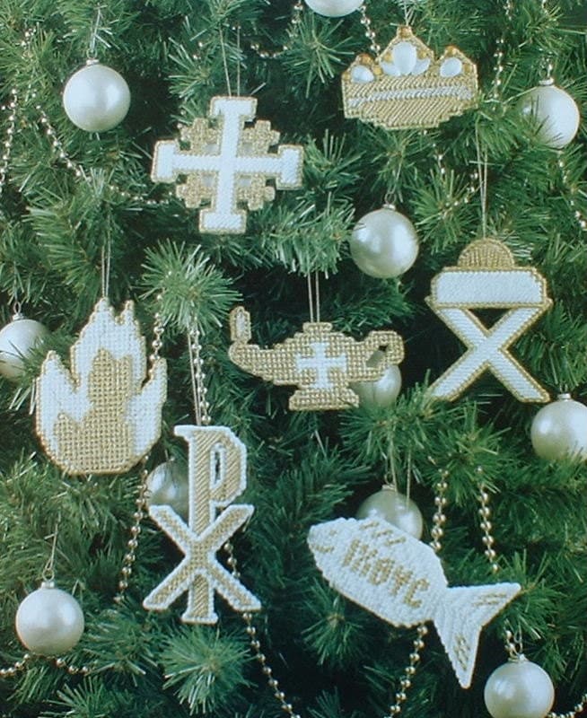CHRISMON ORNAMENTS Faith Hope & Love BOOKMARKS Plastic