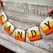 Halloween Banner, Candy Corn Banner, halloween decoration, candy banner, halloween party, mantle decoration, candy bar sign, candy corn