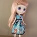 CLEARANCE SALE - Teal Cats Dress for Blythe