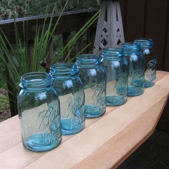 6 Quart Ball Aqua Blue Canning Jars