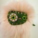 Charlotte the plush monster miniature pastel pink and forest green stuffed animal Little Uggle