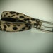 Leopard Print Faux Fur Skinny Belt With Gold Tone Buckle