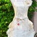 Paris Print Apron With Floral Ruffle And Rose Pin