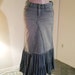 Belle en Bleu ruffled jean skirt Seven for All Mankind upcycled Renaissance Denim Couture bohemian mermaid goddess