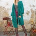Green Slouch Popcorn Knit Space Dye Fleck Cardigan