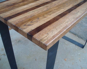 Wood Bar Table High Top Kitchen Table Pub Table Steel Legs Industrial Table