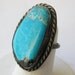 Vintage Old Pawn Silver Fred Harvey Era Turquoise Navajo American Indian Ring size 4