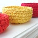 Crocheted Nesting Rag Baskets-Handmade-Red, Yellow, Orange