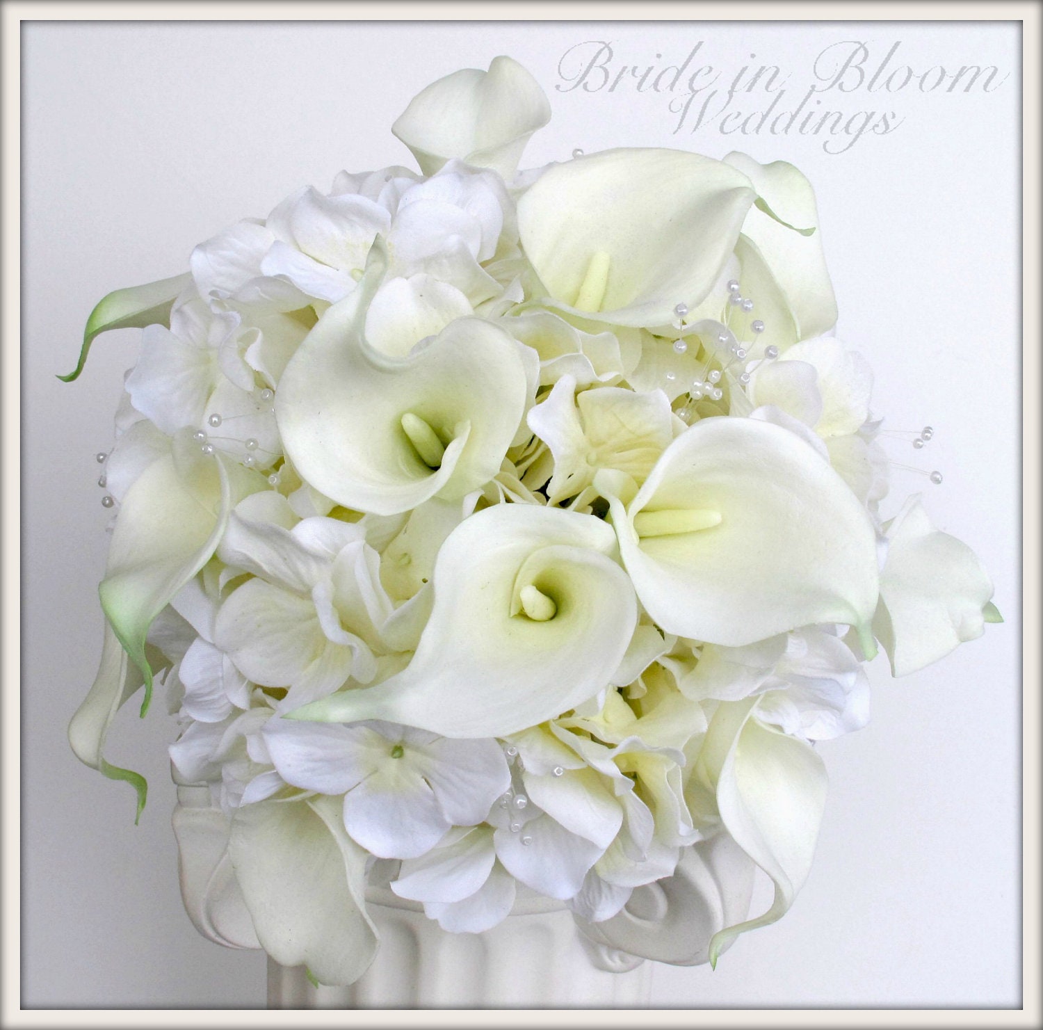 Brides wedding bouquet white calla lily Bridal bouquet