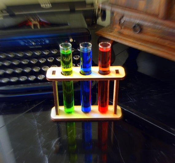 Three Large Custom Test Tubes and Holder Mad Scientist Lab Etsy