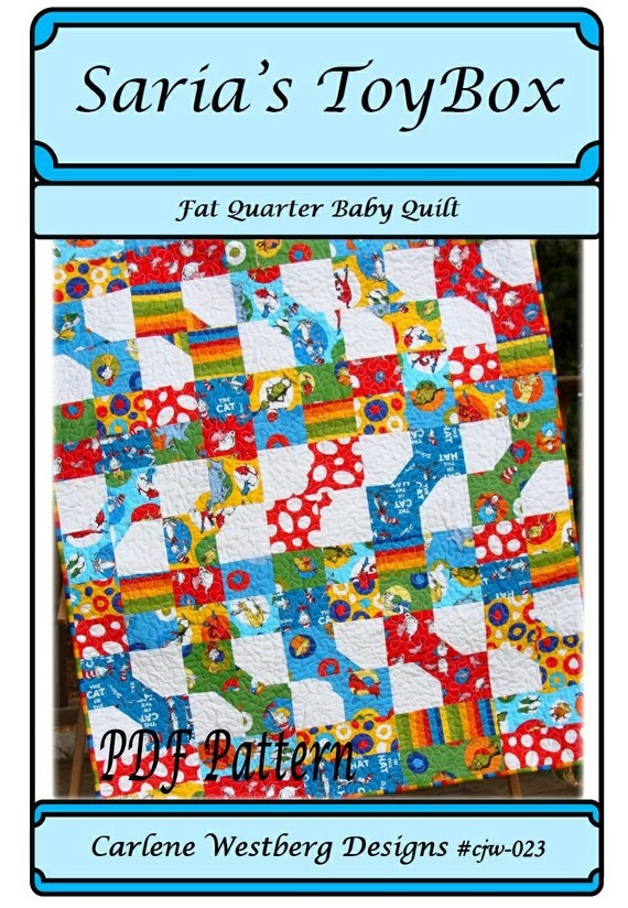 PDF Baby Quilt Pattern Saria's ToyBox Bowtie and Patchwork