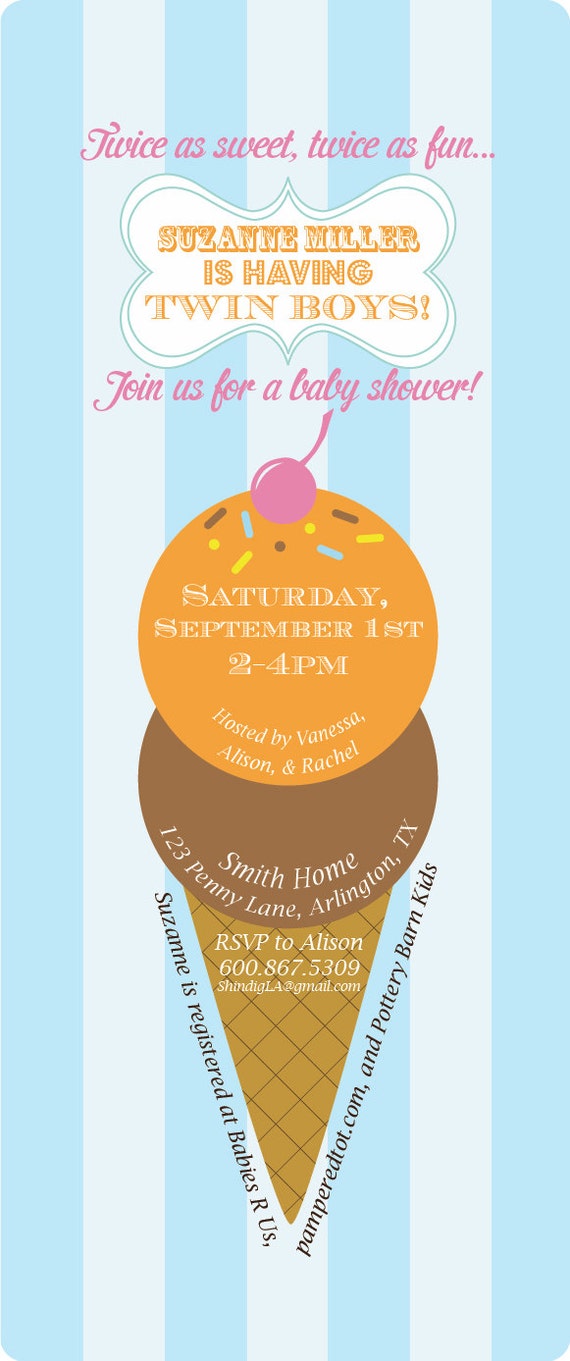 Items similar to Scoops Baby Shower/Birthday Party on Etsy