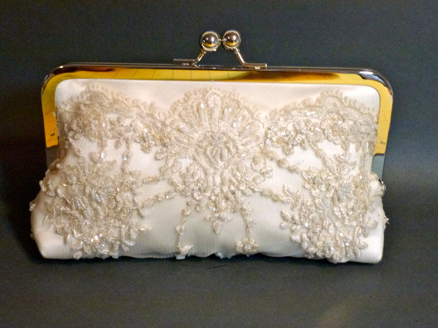 Bridal Clutch Beaded Princess Clutch Ivory