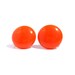 Bright Orange Button Screw Back Earrings with Glossy Luster for Fall Autumn and Halloween Pumpkin Orange - Simple Circle Round