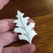 SALE Vintage Enamel White Oak Leaf Pin Brooch