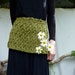 Forest Ancestors Apron, hand-knitted in pea green pure merino wool, READY TO SHIP
