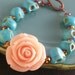 Sugar Skull Jewelry Day of the Dead Orange Blush Rose and Sugar Skull Bracelet Halloween jewelry