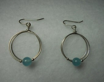 Aqua marine bead Earrings