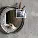 Vintage Rimmed Metal Tray with Mirror