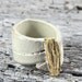 White Unisex Valentine Stoneware Ceramic Ring : Handmade and organic