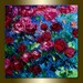 Original Rose Roses Floral Textured Palette Knife Painting Oil on Canvas Contemporary Modern Art 20X20 by Willson Lau