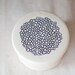 Ceramic French Butter Dish Hand carved Flower Design White Cream Pottery