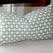 On Sale F Schumacher Bewixt in Water and Ivory Lumbar Pillow Cover