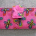 Fabric Wallet - Bright Pink with Multi-Colored Butterflies