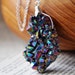 Rainbow Mystic Titanium Necklace - AB Quartz Crystal Point - Sterling Silver - Druzy - Points