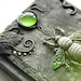 Gothic sketchbook - Green Beetle's Sanctuary - journal - polymer clay - fantasy steampunk gothic lolita blank - skeleton key