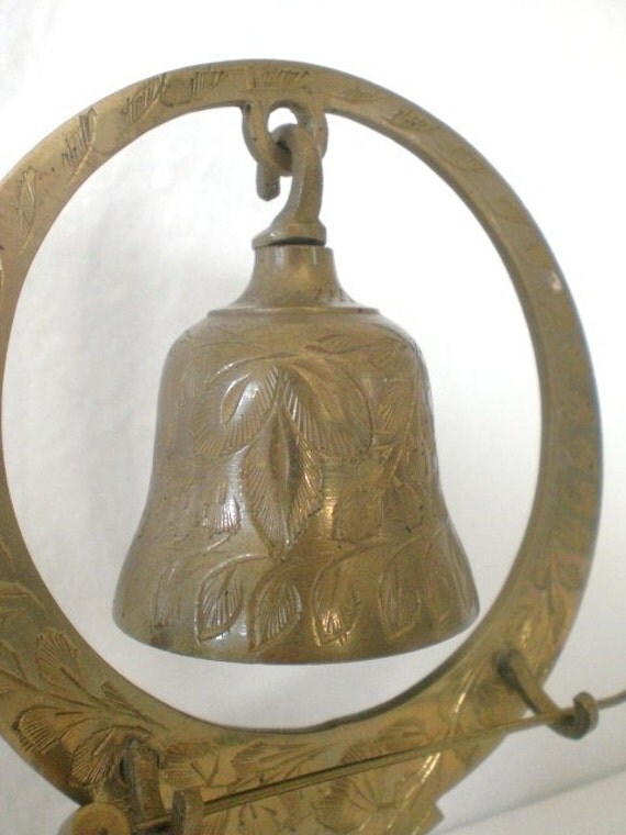 Vintage Hanging Brass Bell and Hammer India