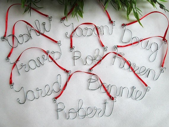 5 Personalized Christmas Tree Name Ornaments Monogrammed